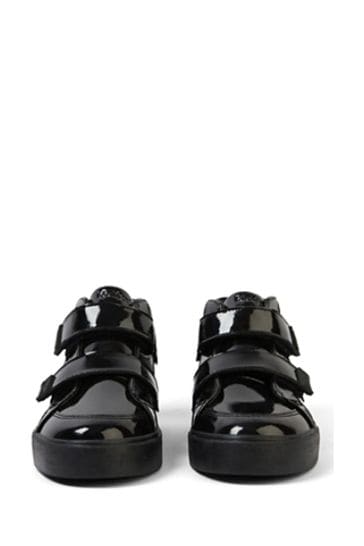 Kickers Black Tovni Hi Vel Stardust Patent Trainers