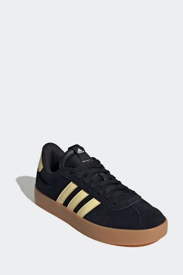 adidas Black Yellow VL Court 3.0 Trainers