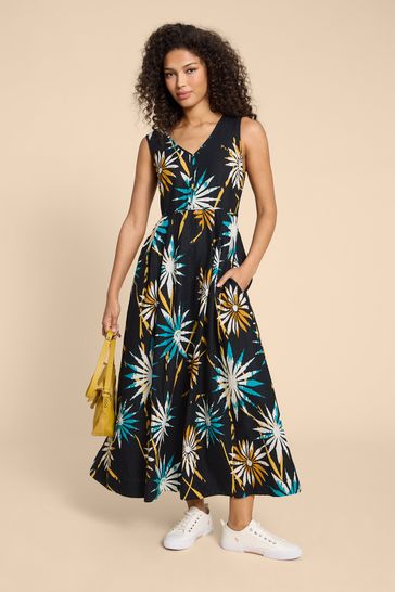 Buy White Stuff Gigi Linen Blend Black Maxi Dress from Next Singapore