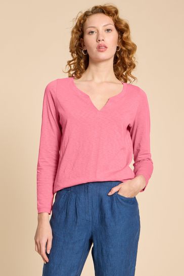 Buy White Stuff Nelly Long Shirt Pink T Shirt from Next Canada