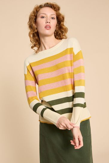 White Stuff Olive Stripe Jumper