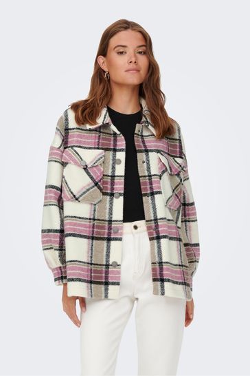 ONLY Pink Check Shacket