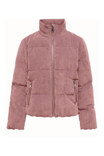 ONLY KIDS Pink Corduroy Puffer Jacket