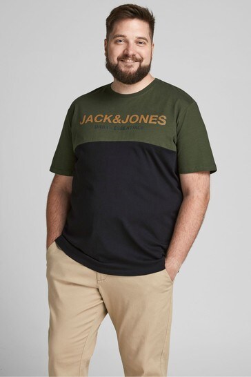 Jack & Jones Plus Khaki Logo T-Shirt