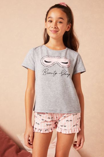 Lipsy Grey Frill Short Pyjamas