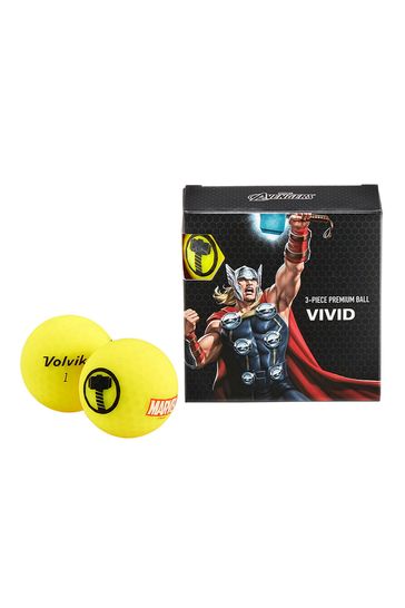 Brand Fusion Yellow Thor Volvik Marvel Golf Ball Pack