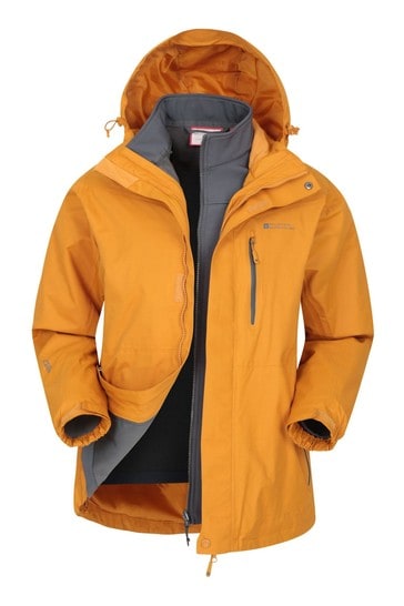 Mountain Warehouse Yellow Bracken Extreme 3 In 1 Mens Waterproof Jacket