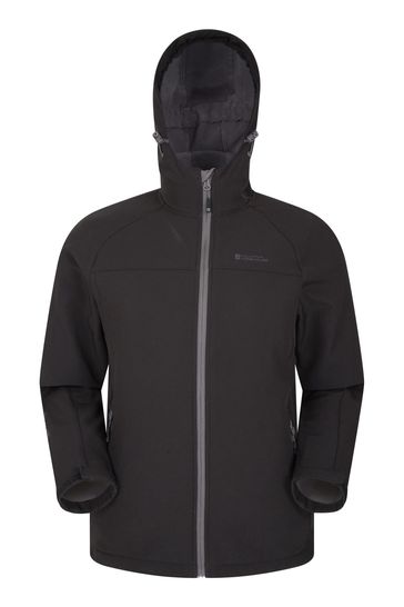 Mountain Warehouse Black Exodus Mens Showerproof Softshell