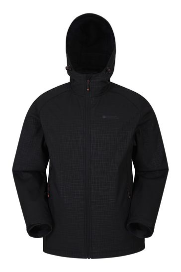 Mountain Warehouse Black and Grey Exodus Mens Showerproof Softshell