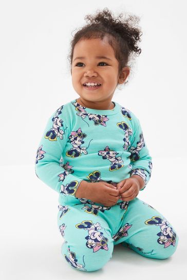 Gap Green Disney Minnie Mouse Long Sleeve Pyjama Set