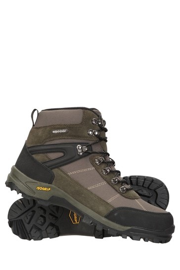 Mountain Warehouse Khaki Storm Mens Waterproof Isogrip Walking Boots