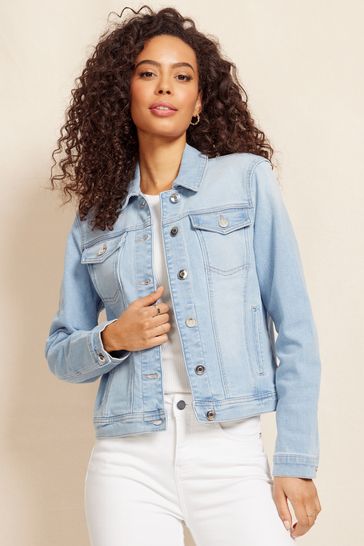 Friends Like These Pale Blue Regular Fit Denim Jacket