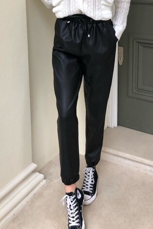 Buy Lipsy Faux Leather Cuff Jogger from 