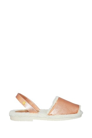 Palmaira Sandals Rose Gold Snugs Slippers with Shearling Inner