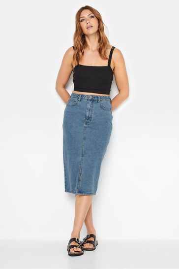 Long Tall Sally Blue Midi Denim Skirt