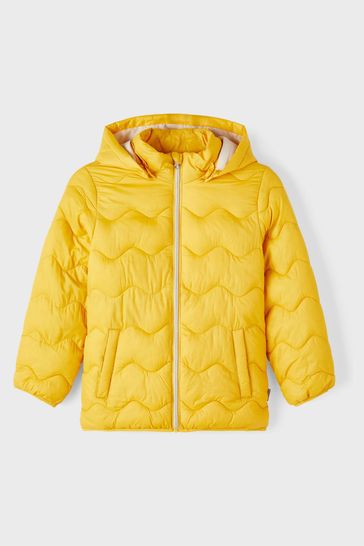 Name It Yellow Girls Hooded Padded Jacket