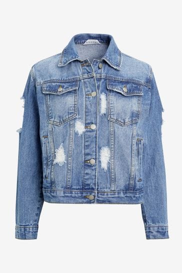 Topshop distressed cheap denim jacket