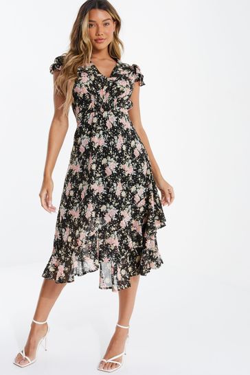 Floral chiffon sales midi dresses