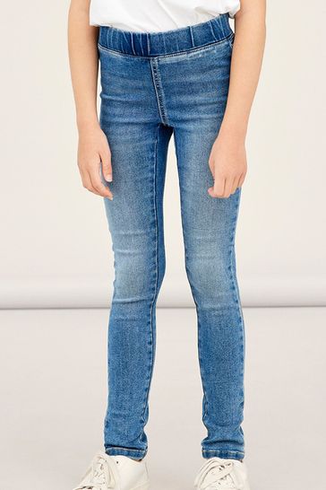 Buy Name It Light Blue Polly Elasticated Waist Pull on Jeggings