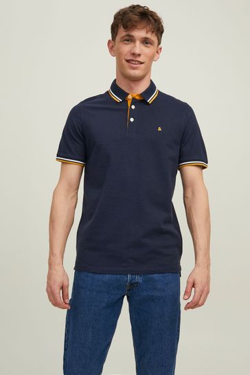 Blue yellow shop polo