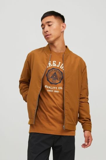 Jack & Jones Brown Bomber Jacket