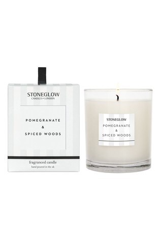 Stoneglow Clear Modern Classics Pomegranate and Spiced Woods Tumbler Scented Candles