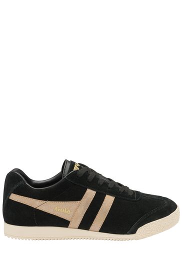 Gola Black Ladies' Harrier Mirror Suede Lace-Up Trainers
