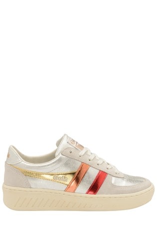 Gola Silver Ladies' Grandslam Shimmer Flare Lace-Up Trainers