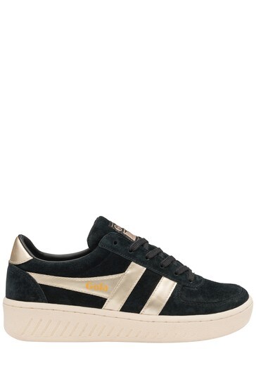 Gola Black Grandslam Pearl Suede Lace-Up Trainers