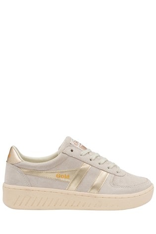 Gola White Grandslam Pearl Suede Lace-Up Trainers
