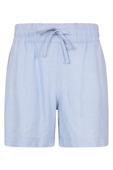 Mountain Warehouse Blue Linen Blend Summer Island Womens Shorts