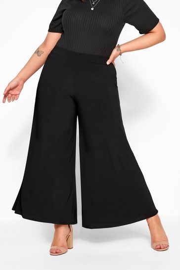 Black wide on sale leg palazzo trousers