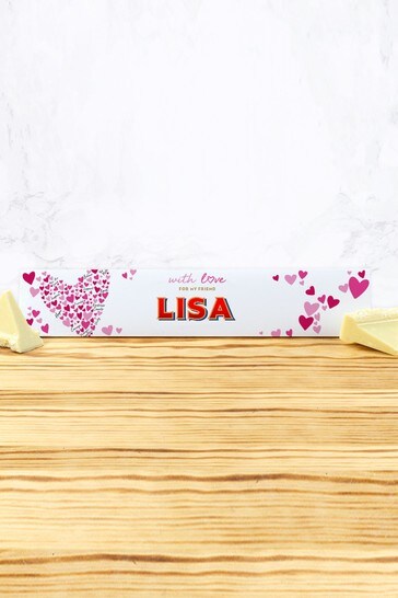 Personalised White Chocolate Toblerone 360g by Wear it with Love