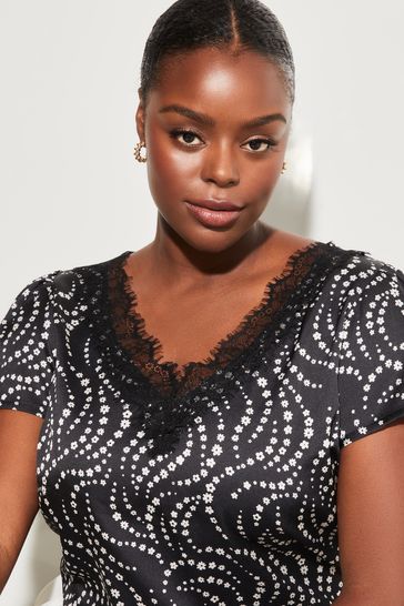 Lipsy black lace tops shop