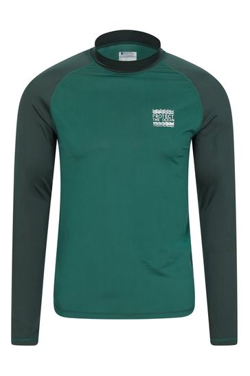 Mountain Warehouse Green Steve Backshall Ocean Mens Long Sleeve Rash Vest