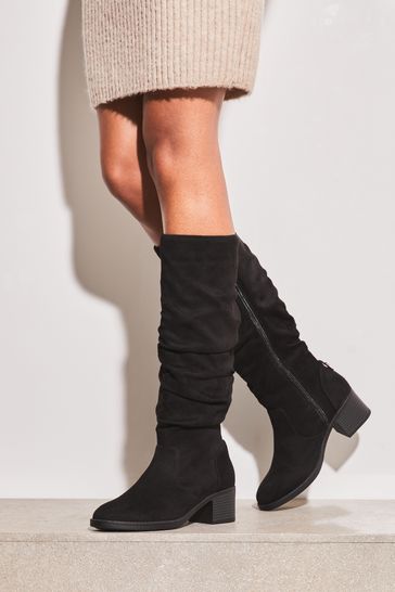 Lipsy knee high outlet ruched leg boots