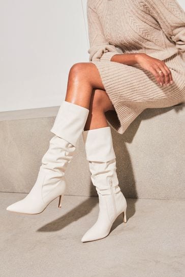 Mid heel over the knee top boots