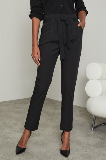 Lipsy Black Petite Tapered Trousers