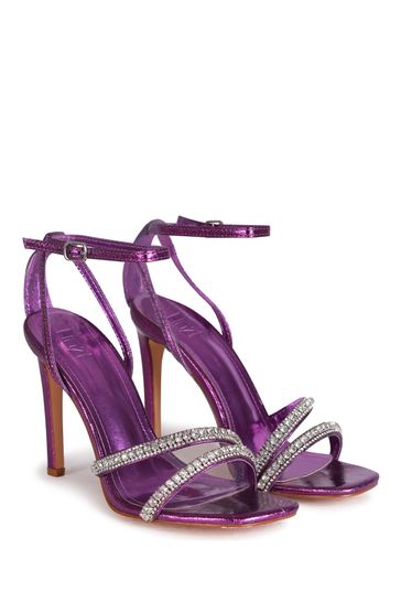 Purple heeled sandals uk best sale
