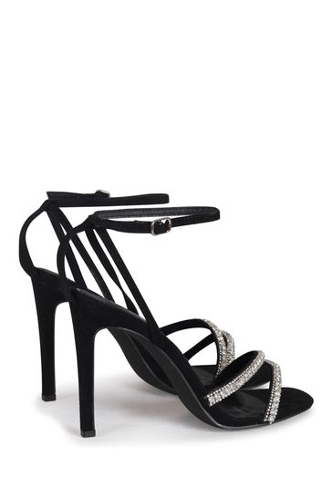 Black stiletto deals strappy heels