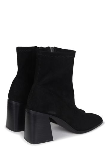 Black velvet sock boots top