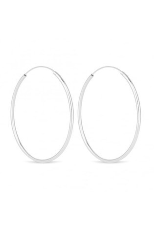 Simply Silver Sterling Silver 50mm Hoops