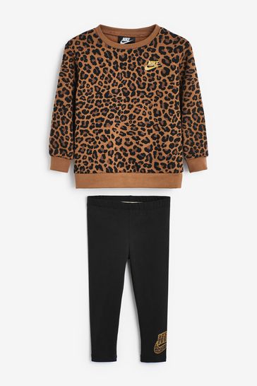 Nike Little Kids Leopard Sweatshirt and Leggings Set
