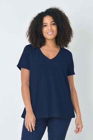 Live Unlimited Curve Navy Cotton Swing T-Shirt