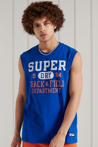Superdry Blue Track and Field Graphic Tank Top