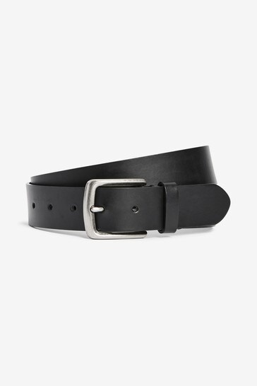 Black Recycled Leather Fibre Belt