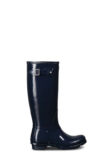 Hunter navy hot sale gloss wellies