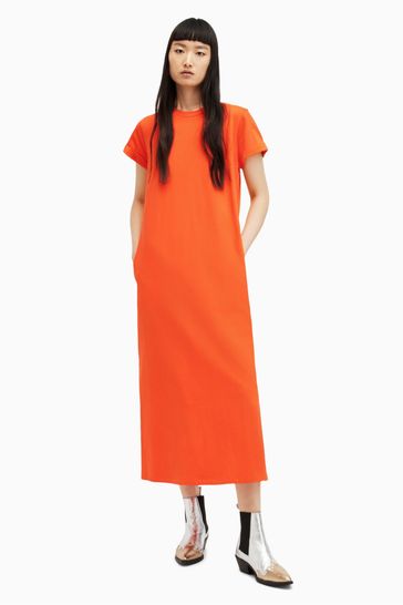 AllSaints Orange Anna Maxi Dress