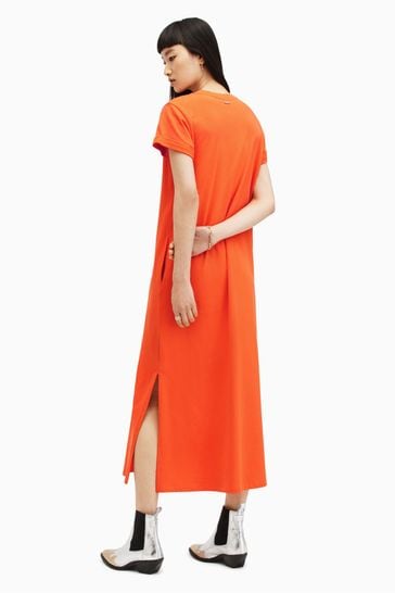 Orange t shirt dress best sale