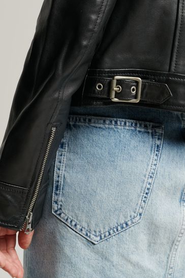 Annina leather on sale biker jacket
